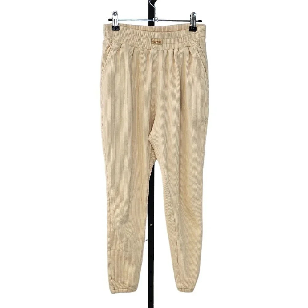 Bo+Tee Womens Slow It Down  Ribbed Lined Joggers Size Small High Rise